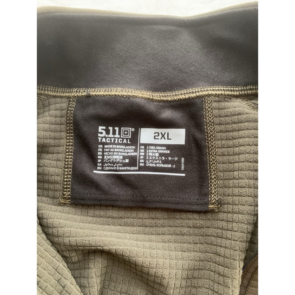 NWT 5.11 Tactical Stratos 1/4 Zip Pullover Waffle Grid Green Sweater 2XL - Picture 3 of 9